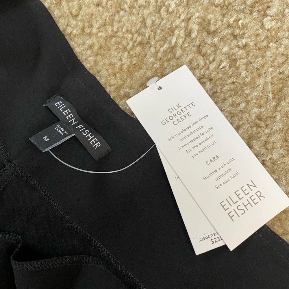 NWT Eileen Fisher Silk Georgette Crepe Pleated Pant - Picture 9 of 9
